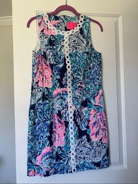 Lilly Pulitzer Blue & Pink Floral Shift Dress